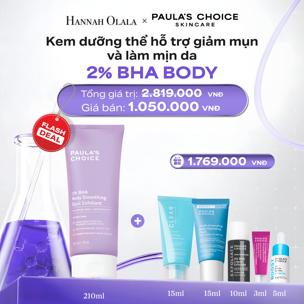  DEAL 14: [FLASHDEAL] KEM DƯỠNG THỂ GIÚP LOẠI BỎ TẾ BÀO DA CHẾT VÀ MỀM MỊN DA 2% BHA 210ML 