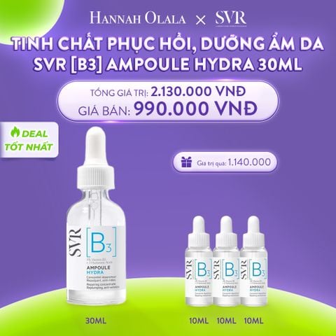  C6_DEAL 14: [MUA 1 TẶNG 1] TINH CHẤT DƯỠNG DA, NGĂN NGỪA NẾP NHĂN, PHỤC HỒI DA VÀ DƯỠNG ẨM CHO DA SVR [B3] AMPOULE HYDRA 30ML 