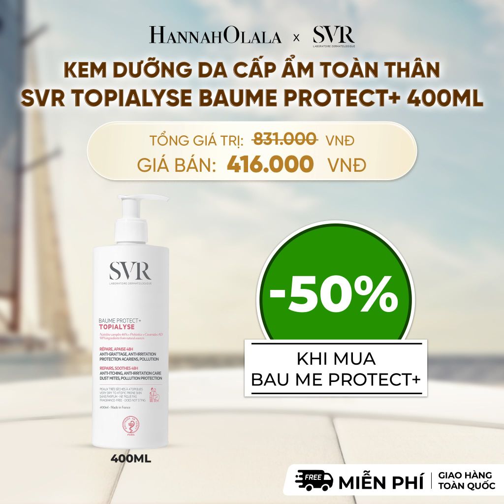  KEM DƯỠNG DA CẤP ẨM TOÀN THÂN SVR TOPIALYSE BAUME PROTECT+ 400ML - DEAL 12 