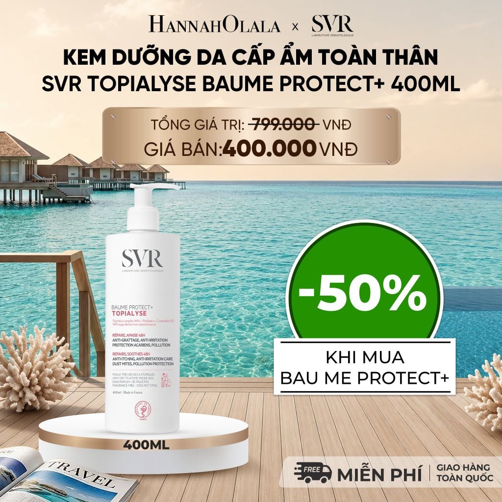  KEM DƯỠNG DA CẤP ẨM TOÀN THÂN SVR TOPIALYSE BAUME PROTECT+ 400ML - DEAL 14 