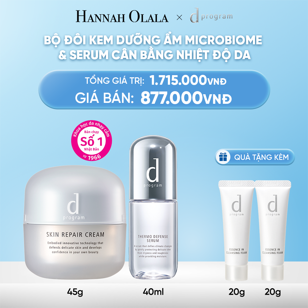 DEAL 14: COMBO KEM DƯỠNG PHỤC HỒI DA MICROBIOME SKIN REPAIR CREAM 45G & SERUM CÂN BẰNG NHIỆT ĐỘ DA D PROGRAM THERMO SERUM 40ML 