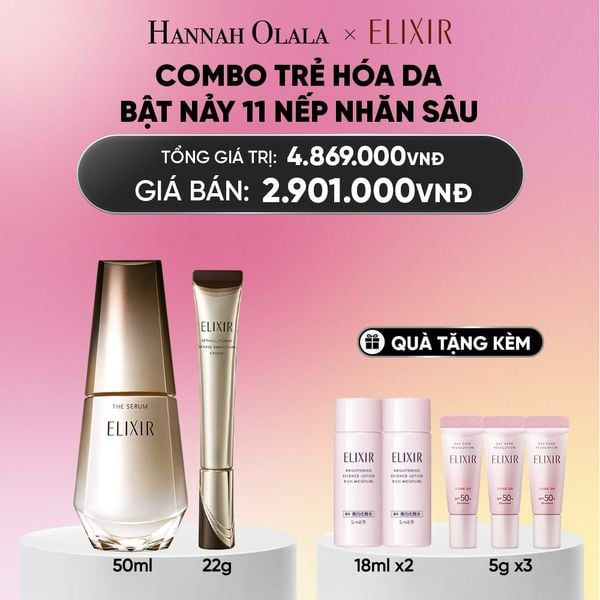  COMBO SERUM KÍCH HOẠT TRẺ HÓA LÀN DA EIS THE SERUM AA 50ML & KEM DƯỠNG DA CẢI THIỆN 11 LOẠI NẾP NHĂN SÂU ELIXIR RETINOL POWER WRINKLE SMOOTHING CREAM 22G ( PHIÊN BẢN CẢI TIẾN MỚI) - DEAL 14_ A1646 