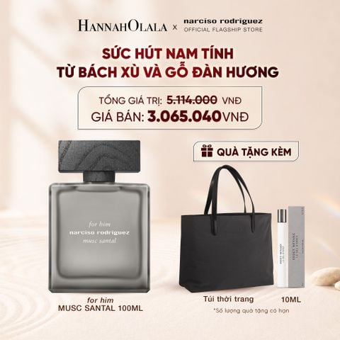  NƯỚC HOA NAM NARCISO RODRIGUEZ FOR HIM MUSC SANTAL EAU DE PARFUM INTENSE 100ML - DEAL 14 