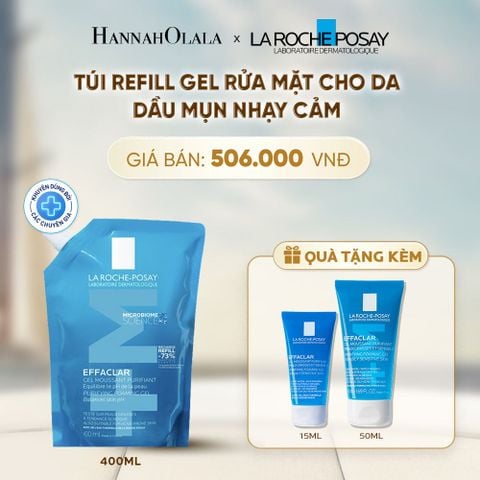  GEL RỬA MẶT CHO DA DẦU MỤN NHẠY CẢM EFFACLAR FOAMING GEL 400ML (TÚI REFILL) - A175 