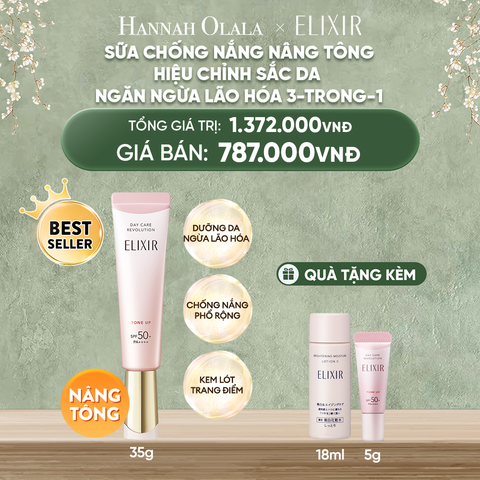  DEAL 14: KEM CHỐNG NẮNG DẠNG SỮA NÂNG TÔNG ELIXIR DAY CARE REVOLUTION TONE UP 35ML 