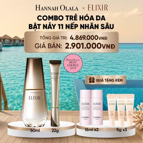  COMBO SERUM KÍCH HOẠT TRẺ HÓA LÀN DA EIS THE SERUM AA 50ML & KEM DƯỠNG DA CẢI THIỆN 11 LOẠI NẾP NHĂN SÂU ELIXIR RETINOL POWER WRINKLE SMOOTHING CREAM 22G ( PHIÊN BẢN CẢI TIẾN MỚI) - DEAL 14_ D1949 