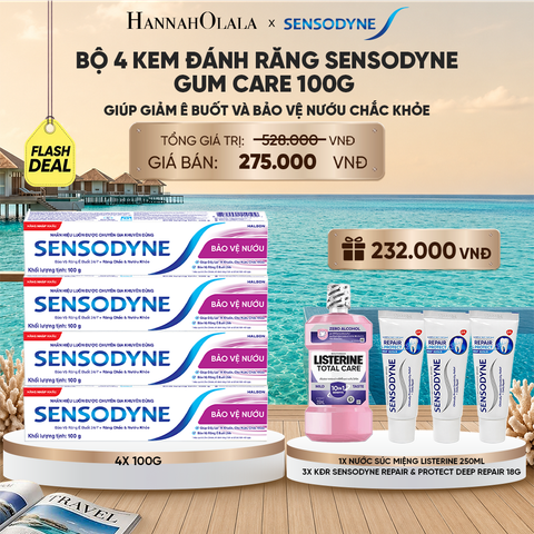  BỘ 4 KEM ĐÁNH RĂNG SENSODYNE GUM CARE 100G GIÚP GIẢM Ê BUỐT VÀ BẢO VỆ NƯỚU CHẮC KHỎE - FLASH DEAL 