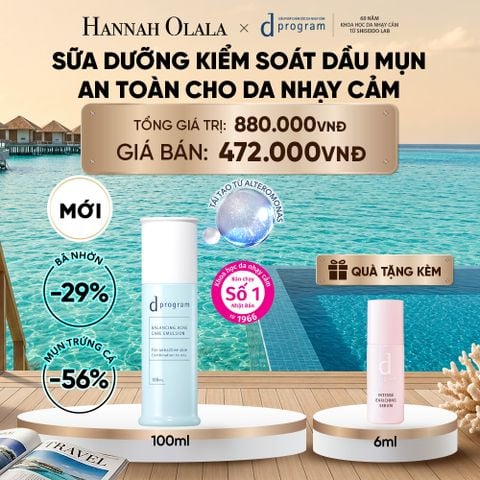  [MỚI] SỮA DƯỠNG ẨM KIỀM DẦU NGỪA MỤN CHO DA NHẠY CẢM DPROGRAM BALANCING ACNE CARE EMULSION 100ML - DEAL 14_ D2108 