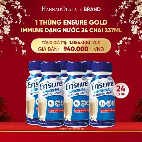  A33_DEAL 14: 1 THÙNG ENSURE GOLD IMMUNE DẠNG NƯỚC 24 CHAI 237ML 