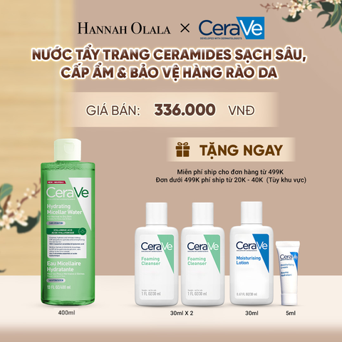  [MỚI] NƯỚC TẨY TRANG CERAMIDES SẠCH SÂU, CẤP ẨM & BẢO VỆ HÀNG RÀO DA 400ML CERAVE HYDRATING MICELLAR WATER - A924 