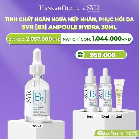  DEAL 14: TINH CHẤT NGĂN NGỪA NẾP NHĂN, PHỤC HỒI DA SVR [B3] AMPOULE HYDRA 30ML 