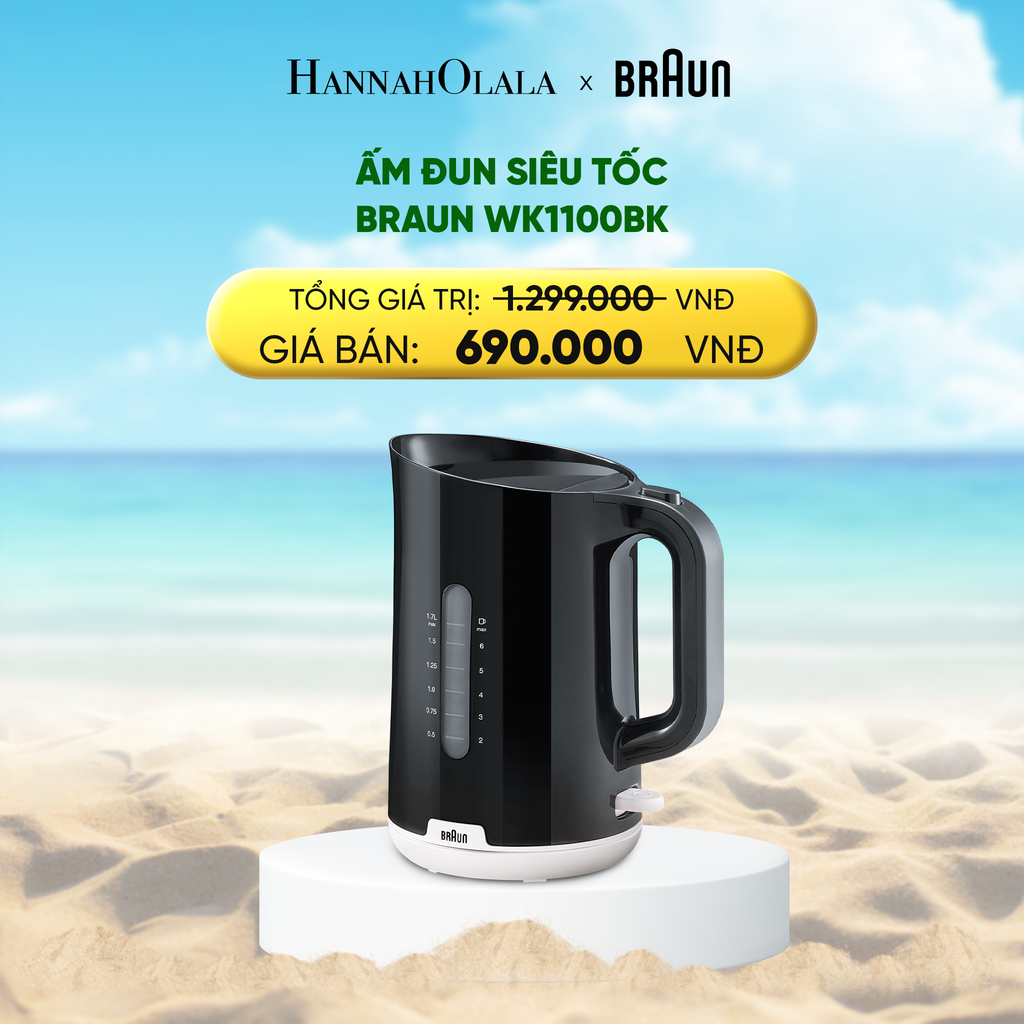  DEAL 14 : ẤM ĐUN SIÊU TỐC BRAUN WK1100BK 