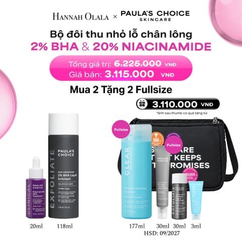  [COMBO] BỘ ĐÔI THU NHỎ LỖ CHÂN LÔNG PAULA'S CHOICE CLINICAL NIACINAMIDE 20% , SKIN PERFECTING 2% BHA LIQUID - DEAL 14 - B6 