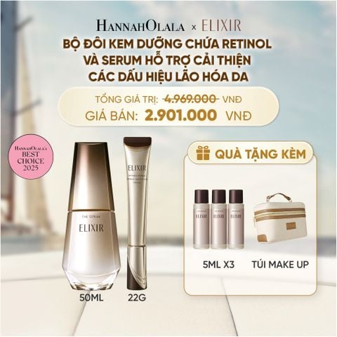  COMBO SERUM KÍCH HOẠT TRẺ HÓA LÀN DA EIS THE SERUM AA 50ML & KEM DƯỠNG DA CẢI THIỆN 11 LOẠI NẾP NHĂN SÂU ELIXIR RETINOL POWER WRINKLE SMOOTHING CREAM 22G ( PHIÊN BẢN CẢI TIẾN MỚI) - DEAL 14 