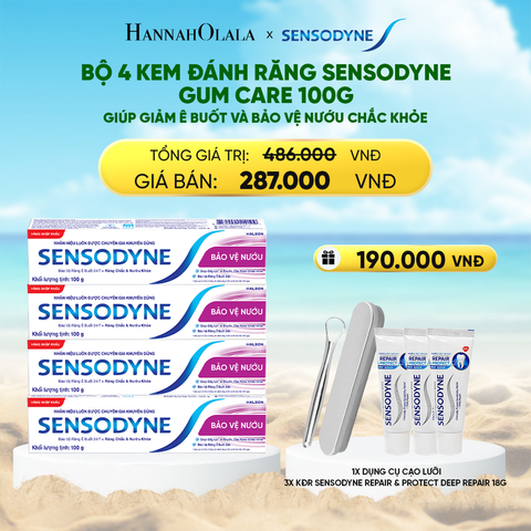  DEAL 14: BỘ 4 KEM ĐÁNH RĂNG SENSODYNE GUM CARE 100G GIÚP GIẢM Ê BUỐT VÀ BẢO VỆ NƯỚU CHẮC KHỎE 