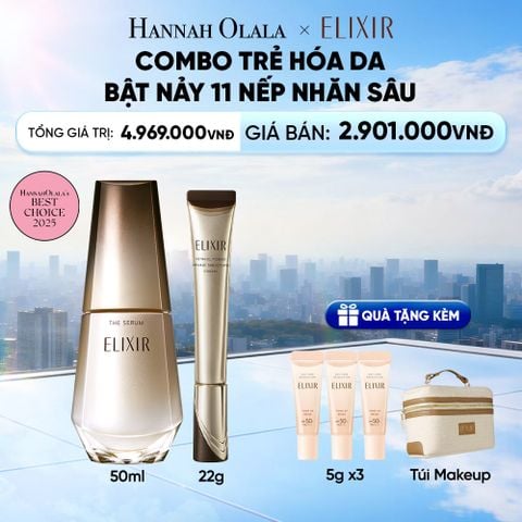  COMBO SERUM KÍCH HOẠT TRẺ HÓA LÀN DA EIS THE SERUM AA 50ML & KEM DƯỠNG DA CẢI THIỆN 11 LOẠI NẾP NHĂN SÂU ELIXIR RETINOL POWER WRINKLE SMOOTHING CREAM 22G ( PHIÊN BẢN CẢI TIẾN MỚI) - DEAL 14 