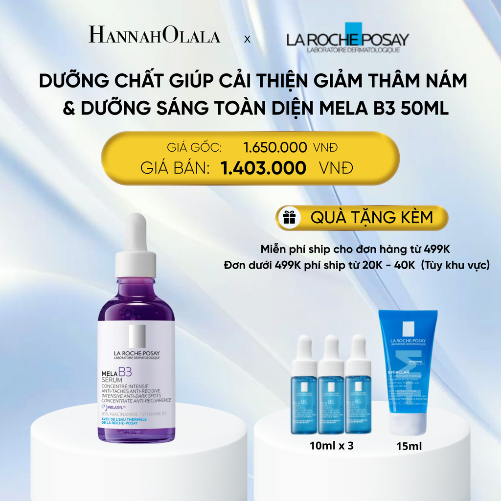  DEAL 14 DƯỠNG CHẤT GIÚP CẢI THIỆN GIẢM THÂM NÁM & DƯỠNG SÁNG TOÀN DIỆN MELA B3 SERUM 50ML 