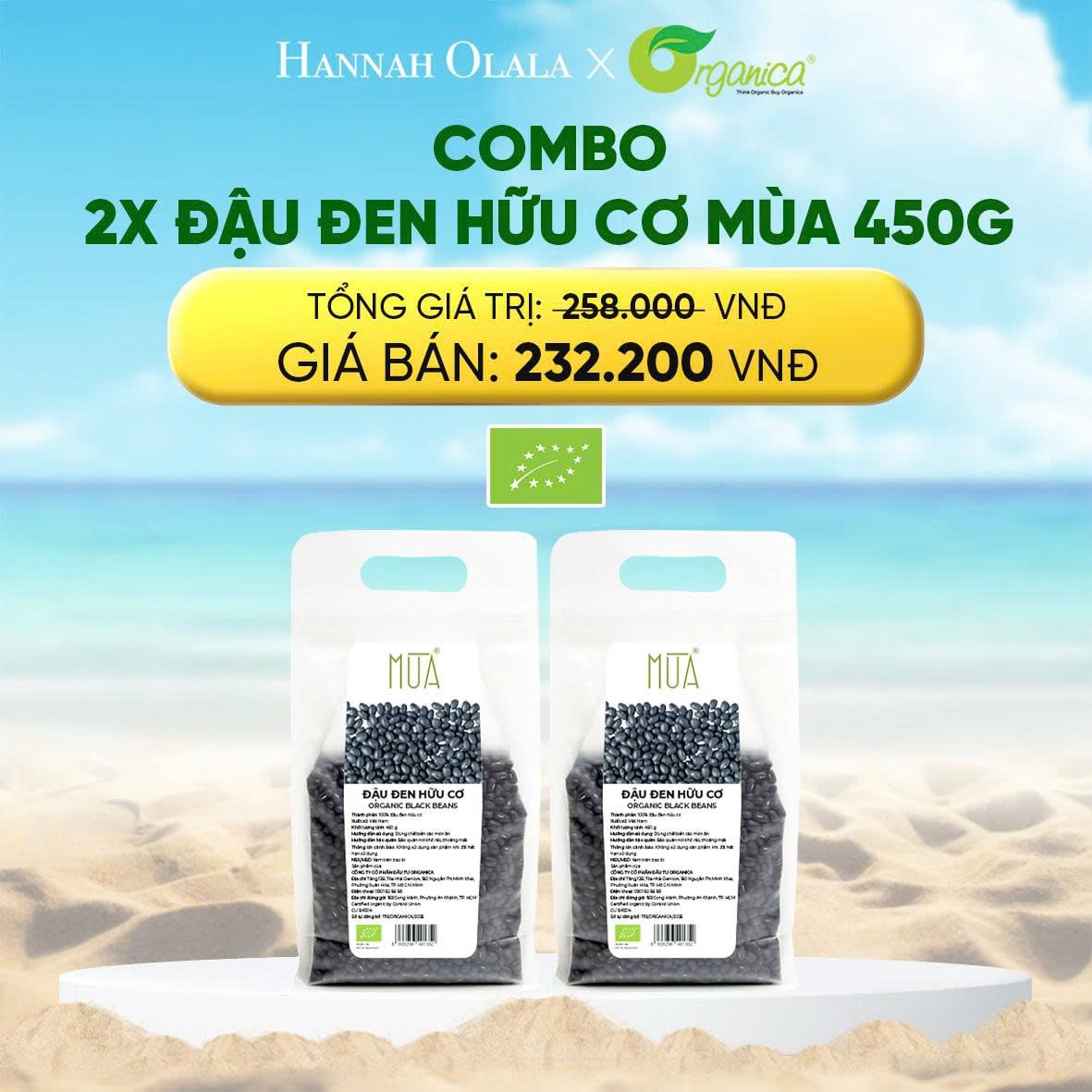 Combo Đậu Đen Hữu Cơ Mùa 450g