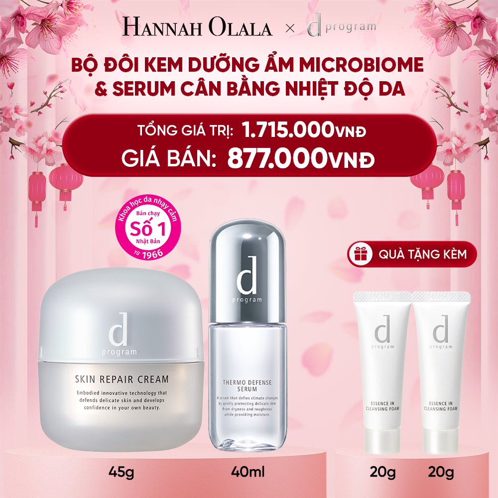  DEAL 14: COMBO KEM DƯỠNG PHỤC HỒI DA MICROBIOME SKIN REPAIR CREAM 45G & SERUM CÂN BẰNG NHIỆT ĐỘ DA D PROGRAM THERMO SERUM 40ML 