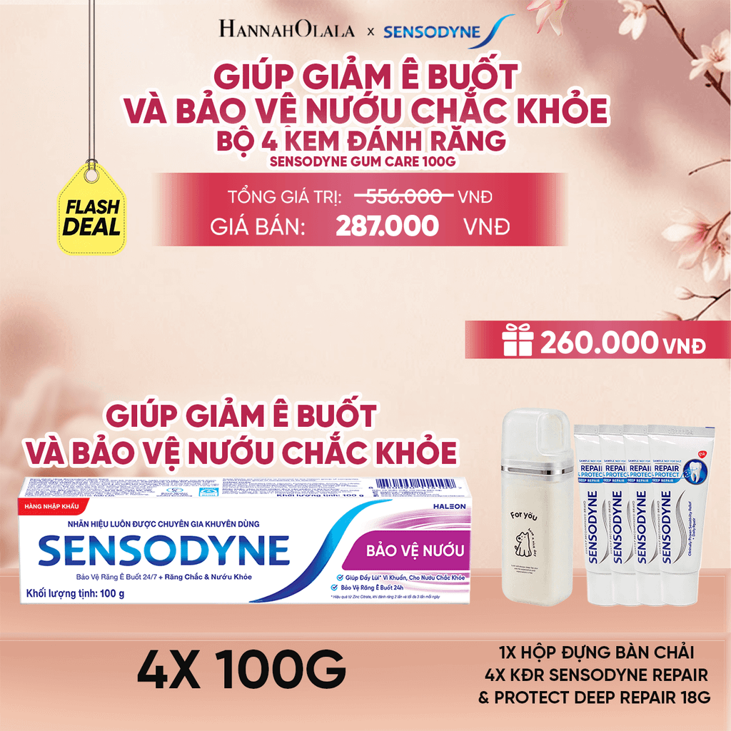  BỘ 4 KEM ĐÁNH RĂNG SENSODYNE GUM CARE 100G GIÚP GIẢM Ê BUỐT VÀ BẢO VỆ NƯỚU CHẮC KHỎE - A278 
