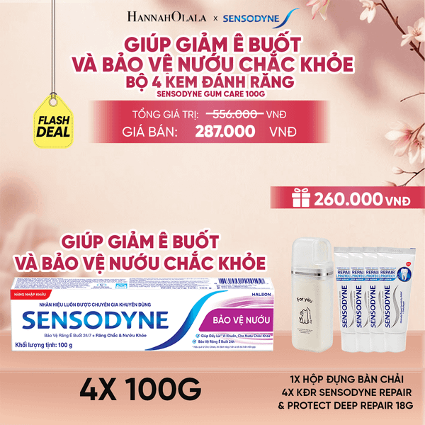  BỘ 4 KEM ĐÁNH RĂNG SENSODYNE GUM CARE 100G GIÚP GIẢM Ê BUỐT VÀ BẢO VỆ NƯỚU CHẮC KHỎE - A278 