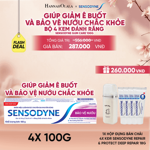  BỘ 4 KEM ĐÁNH RĂNG SENSODYNE GUM CARE 100G GIÚP GIẢM Ê BUỐT VÀ BẢO VỆ NƯỚU CHẮC KHỎE - A278 
