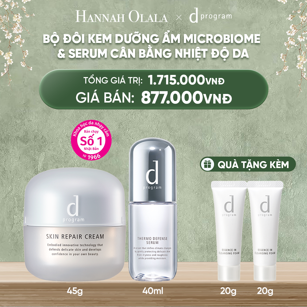  DEAL 14: COMBO KEM DƯỠNG PHỤC HỒI DA MICROBIOME SKIN REPAIR CREAM 45G & SERUM CÂN BẰNG NHIỆT ĐỘ DA D PROGRAM THERMO SERUM 40ML 