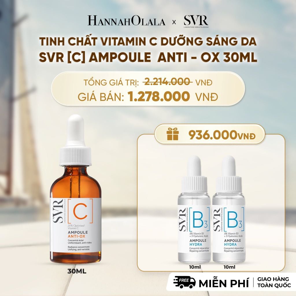  TINH CHẤT VITAMIN C DƯỠNG SÁNG DA, CHỐNG NHĂN SVR [C] AMPOULE ANTI-OX 30ML - DEAL 17 