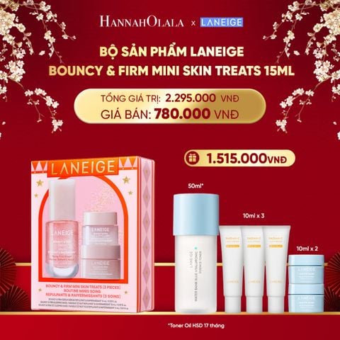  A1287_DEAL 15: [SET GIỚI HẠN] SERUM TĂNG CƯỜNG COLLAGEN, LÀM MỜ DẤU HIỆU LÃO HÓA, GIÚP DA CĂNG SÁNG LANEIGE BOUNCY & FIRM SERUM MINI SKINTREATS HOLIDAY 15ML 