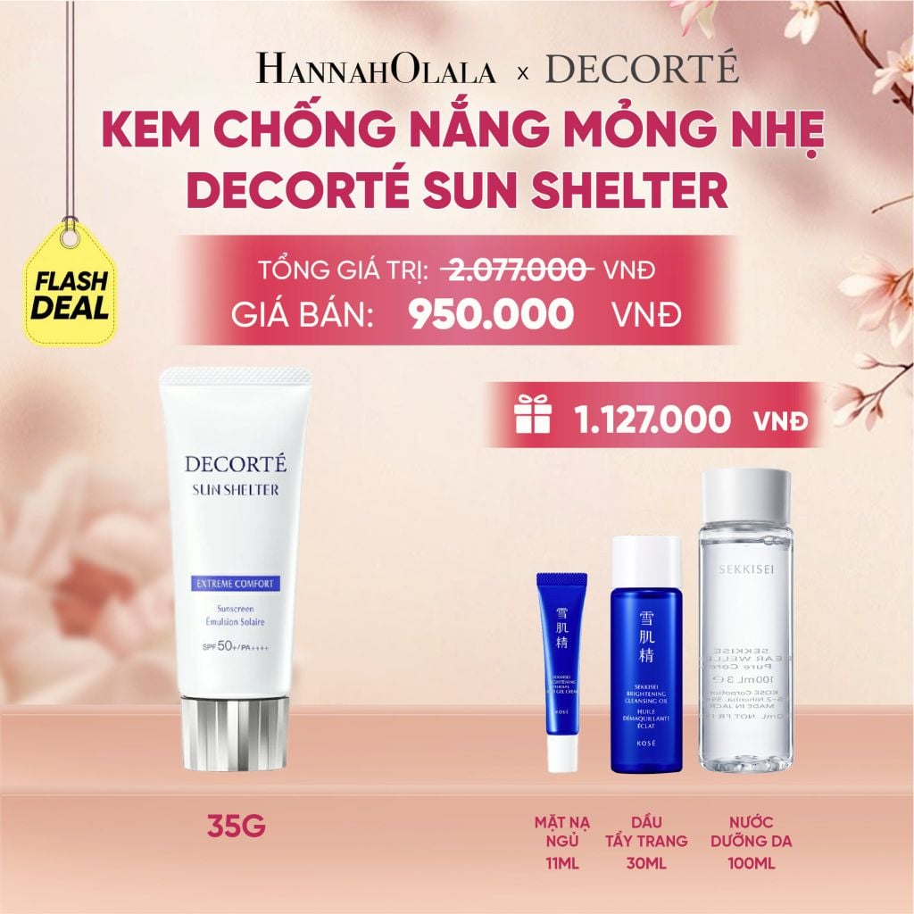  KEM CHỐNG NẮNG DECORTÉ SUN SHELTER _ KHÔNG NÂNG TÔNG - A315 