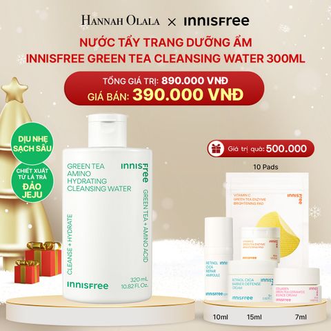  DEAL 15: NƯỚC TẨY TRANG DƯỠNG ẨM INNISFREE GREEN TEA CLEANSING WATER 320ML 