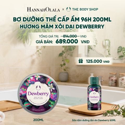  BƠ DƯỠNG THỂ CẤP ẨM 96H HƯƠNG MÂM XÔI DẠI DEWBERRY 200ML - M15 