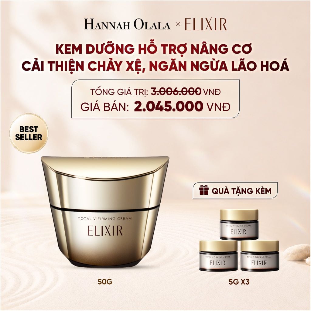  KEM DƯỠNG CẢI THIỆN CHẢY XỆ NGĂN NGỪA LÃO HÓA ELIXIR TOTAL V FIRMING CREAM 50G - DEAL 15 