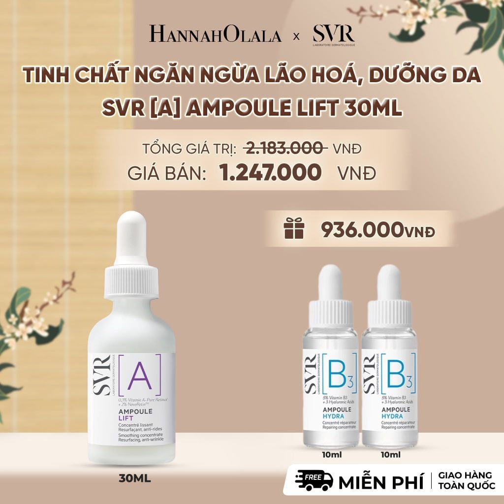  TINH CHẤT NGĂN NGỪA LÃO HOÁ, DƯỠNG DA MỀM MỊN SVR [A] AMPOULE LIFT 30ML - DEAL 15 - A2012 