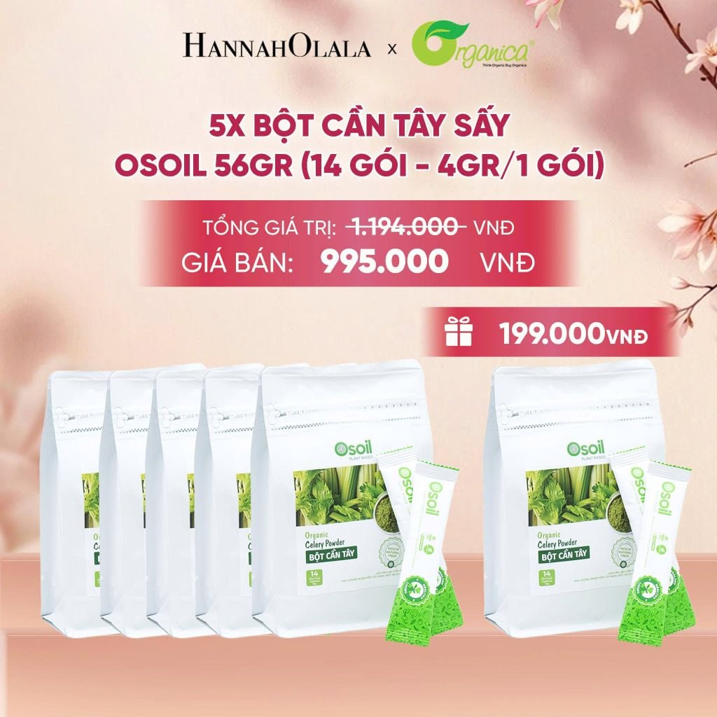  BỘT CẦN TÂY SẤY OSOIL 56GR (14 GÓI - 4GR/1 GÓI) - A200 