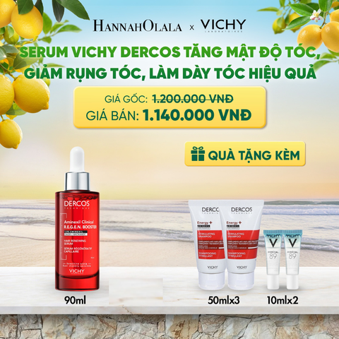  SERUM VICHY DERCOS TĂNG MẬT ĐỘ TÓC, GIẢM RỤNG TÓC, LÀM DÀY TÓC HIỆU QUẢ 90ML - DÀNH CHO TÓC MỎNG, THƯA, YẾU DEAL 15 