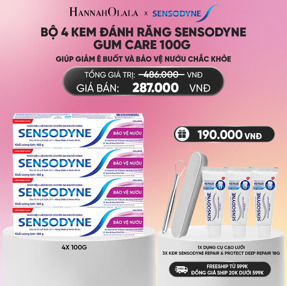 BỘ 4 KEM ĐÁNH RĂNG SENSODYNE GUM CARE 100G GIÚP GIẢM Ê BUỐT VÀ BẢO VỆ NƯỚU CHẮC KHỎE_A573 