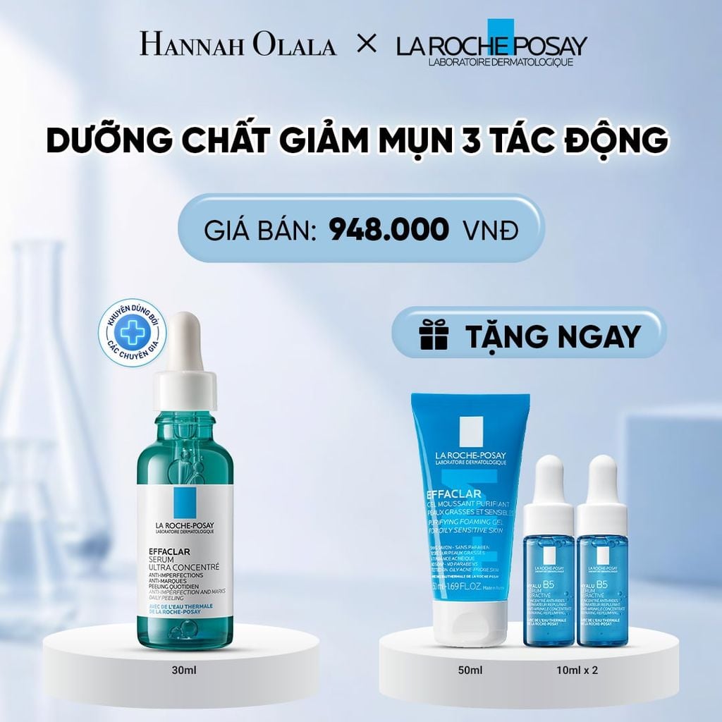 DƯỠNG CHẤT GIẢM MỤN 3 TÁC ĐỘNG LA ROCHE-POSAY EFFACLAR SERUM 30ML DEAL 15 