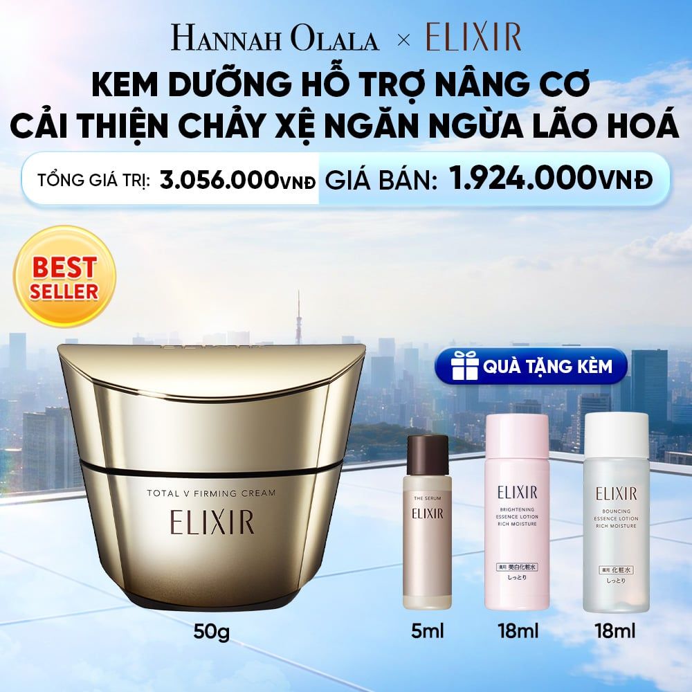  KEM DƯỠNG CẢI THIỆN CHẢY XỆ NGĂN NGỪA LÃO HÓA ELIXIR TOTAL V FIRMING CREAM 50G - DEAL 15 