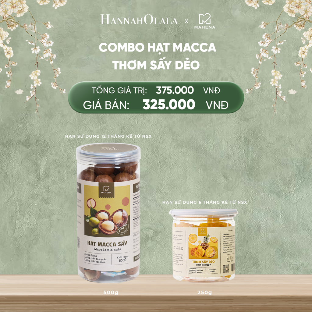  DEAL 15: THƠM SẤY DẺO 500G + HẠT MACCA SẤY 500G 