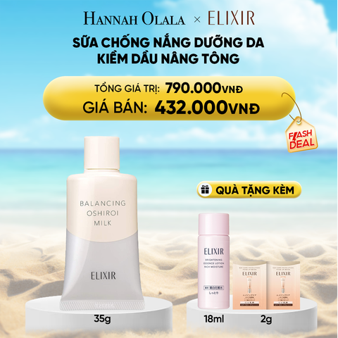  DEAL 15: SỮA CHỐNG NẮNG DƯỠNG DA NÂNG TÔNG KIỀM DẦU ELIXIR REFLET BALANCING OSHIROI MILK C 35G 