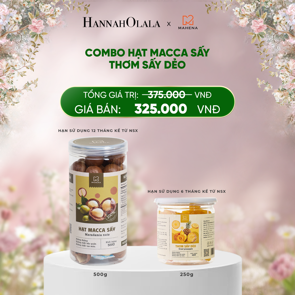 DEAL 15: THƠM SẤY DẺO 500G + HẠT MACCA SẤY 500G 