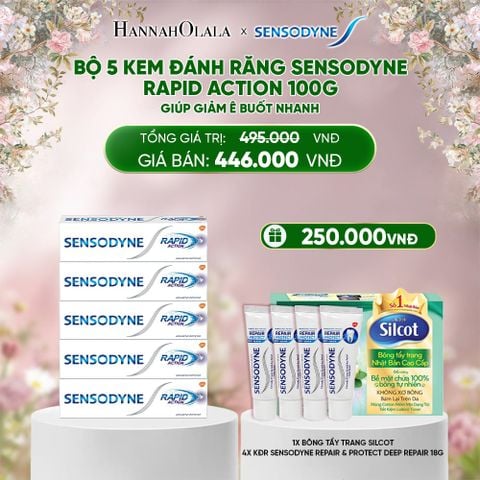  DEAL 15: BỘ 5 KEM ĐÁNH RĂNG SENSODYNE RAPID ACTION 100G GIÚP GIẢM Ê BUỐT NHANH 