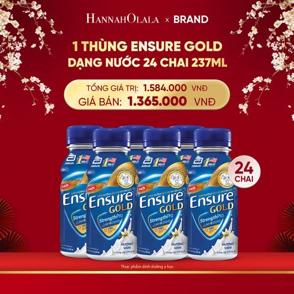  DEAL 15: 1 THÙNG ENSURE GOLD DẠNG NƯỚC 24 CHAI 237ML 