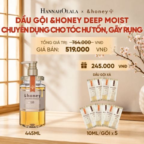  MỚI - DẦU GỘI &HONEY DEEP MOIST CẤP ẨM CHUYÊN SÂU CHUYÊN DỤNG CHO TÓC HƯ TỔN, GÃY RỤNG 