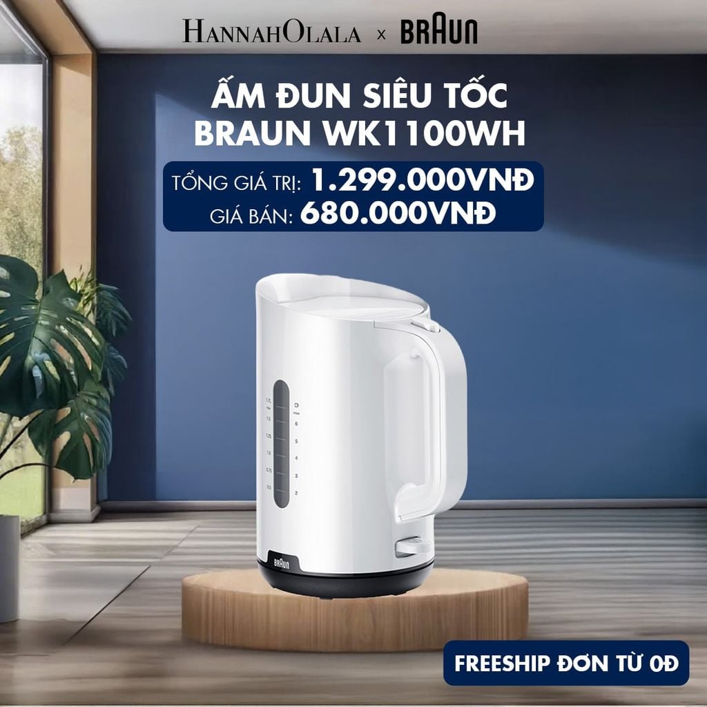  ẤM ĐUN SIÊU TỐC BRAUN WK1100WH 
