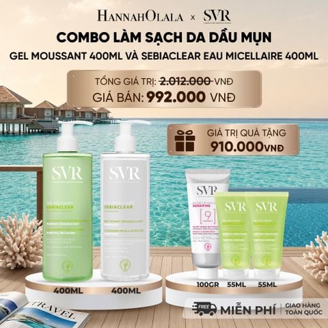 COMBO LÀM SẠCH DA DẦU MỤN GEL MOUSSANT 400ML VÀ TẨY TRANG SEBIACLEAR EAU MICELLAIRE 400ML - DEAL 15 