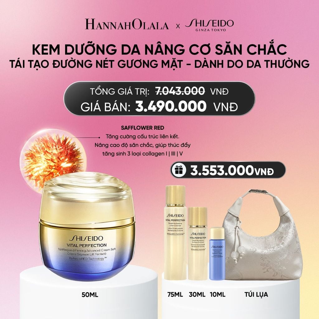  KEM DƯỠNG DA SHISEIDO VITAL PERFECTION UPLIFTING AND FIRMING ADVANCED CREAM SOFT 50ML - DEAL 15_A556 
