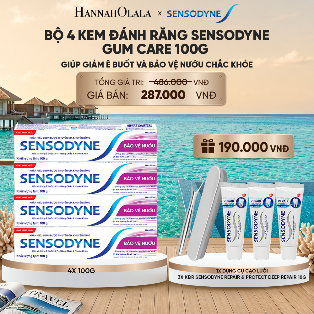  BỘ 4 KEM ĐÁNH RĂNG SENSODYNE GUM CARE 100G GIÚP GIẢM Ê BUỐT VÀ BẢO VỆ NƯỚU CHẮC KHỎE_ D498 
