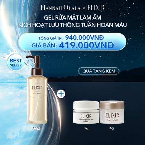  DEAL 15: GEL RỬA MẶT SẠCH SÂU, DƯỠNG ẨM ELIXIR CLARIFYING WARM CLEANSER 